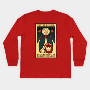 First to the Moon Kids Long Sleeve T-Shirt